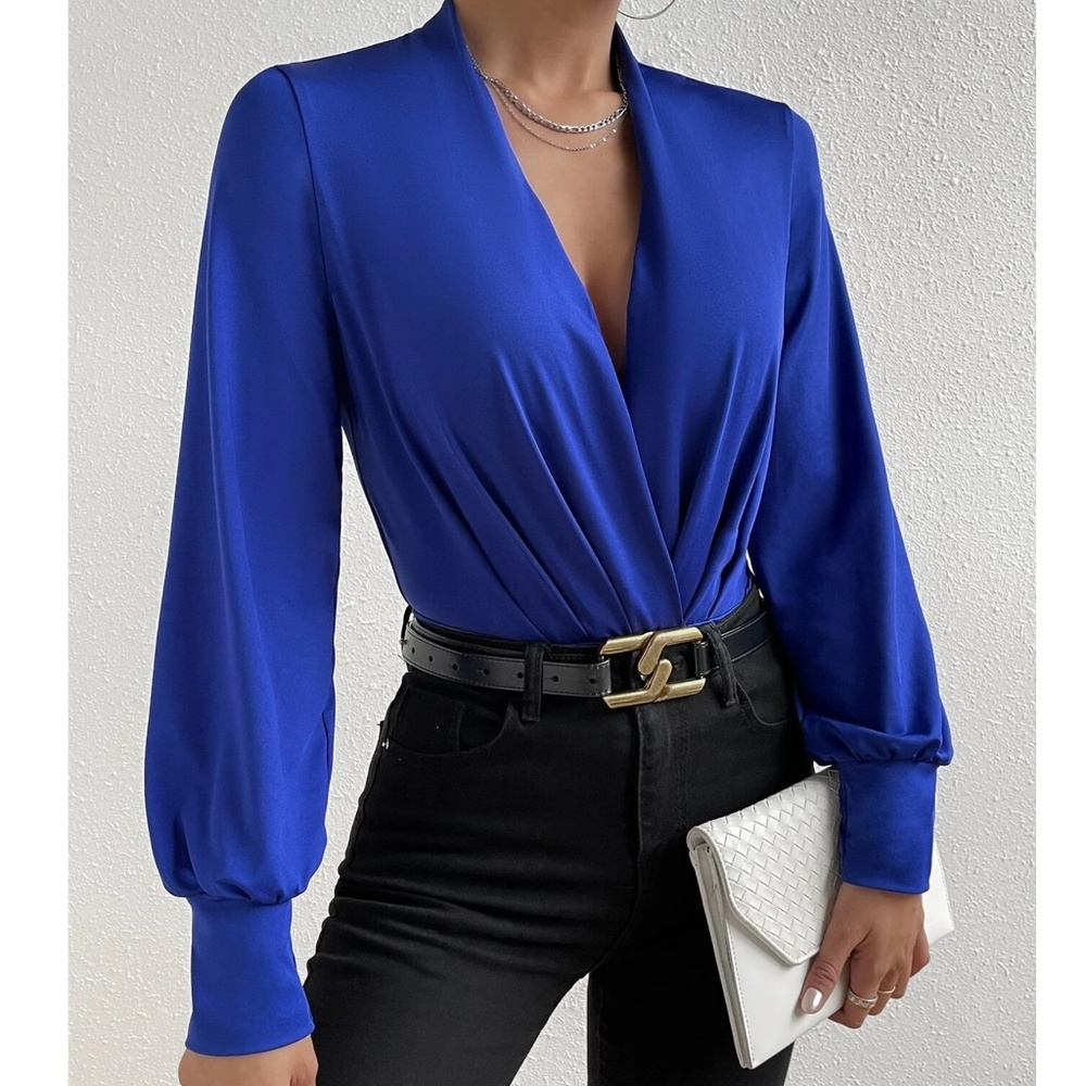 Luxe Plunging Neck Long Sleeve Bodysuit
